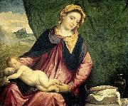 Paris Bordone Madonna with Sleeping Child oil painting artist